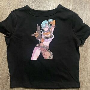 Womens Small Dragonball Super Bulma Cropped Shirt